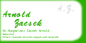 arnold zacsek business card